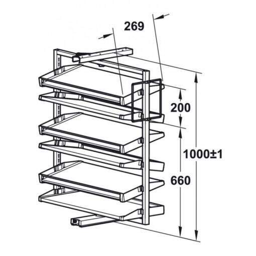 Kệ để giày 1000mm màu xám Hafele 806.22.500 4 Kệ để giày 1000mm màu xám Hafele 806.22.500