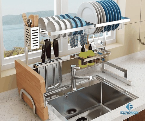 Giá úp chén bát đặt bồn rửa Euronox EUC85 3 Giá úp chén bát đặt bồn rửa Euronox EUC85
