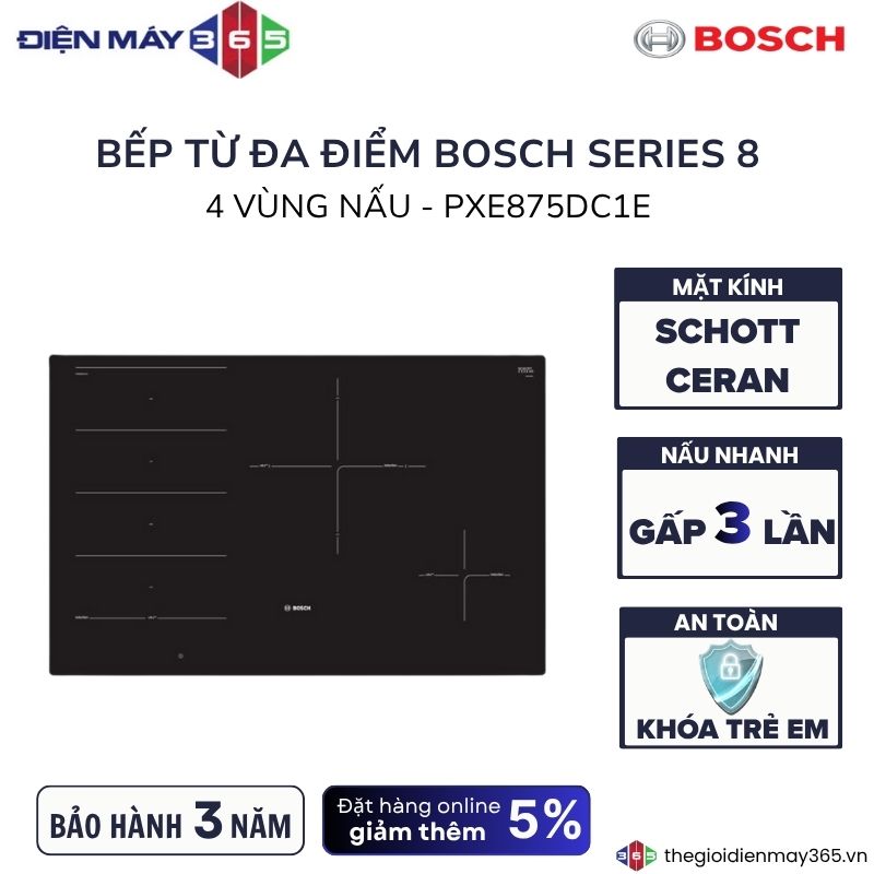 Bếp từ Bosch PXE875DC1E 1 Bếp từ Bosch PXE875DC1E