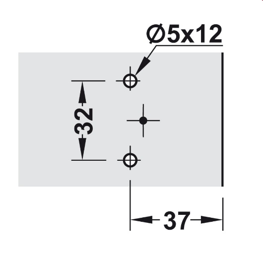 Đế bản lề Mettalla SM Hafele 311.71.540 4 Kích thước của Đế bản lề Mettalla SM Hafele 311.71.540