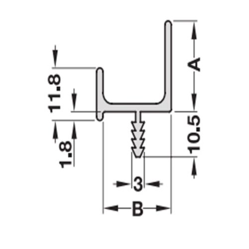 Tay nắm dạng thanh nhôm 3000mm Hafele 126.27.906 5 Kích thước tay nắm dạng thanh nhôm 3000mm Hafele 126.27.906