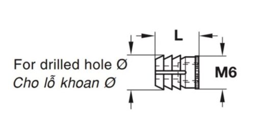 Tắc kê thân ốc liên kết Hafele 039.33.266 5 Kích thước của Tắc kê thân ốc liên kết Hafele 039.33.266