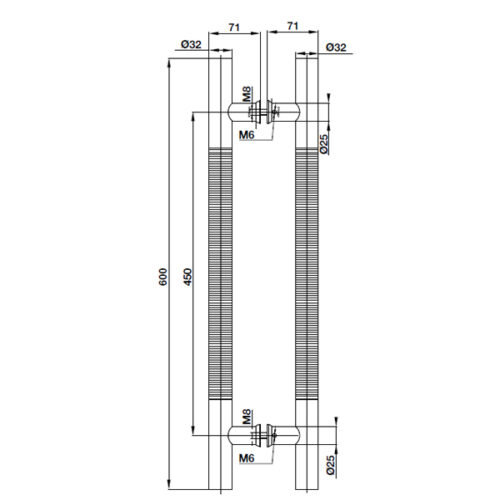 Tay nắm kéo chữ H 600mm Hafele 499.68.037 5 Kích thước của Tay nắm kéo chữ H 600mm Hafele 499.68.037