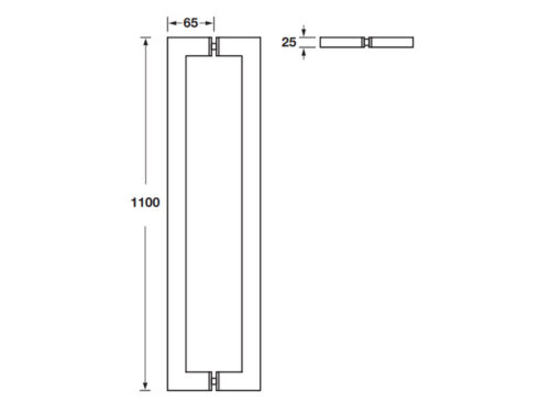 Tay nắm kéo vuông C/C 1075mm Hafele 499.68.039 5 Kích thước của Tay nắm kéo vuông C/C 1075mm Hafele 499.68.039
