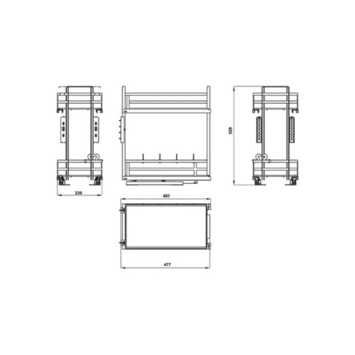Bộ rổ gia vị Hafele Omero 549.20.825 400mm 9 Bộ rổ gia vị Hafele Omero 549.20.825 400mm