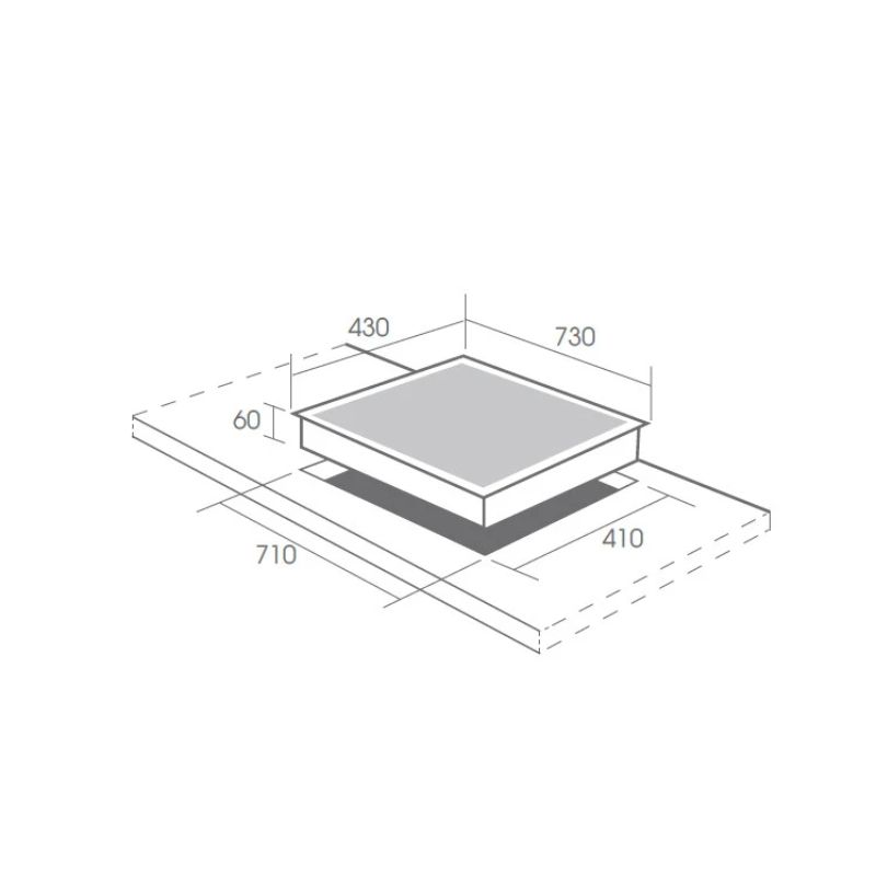Bếp từ đôi Canzy CZ 9979GRC lắp âm 4 Kích thước lắp đặt bếp từ đôi CANZY CZ 9979GRC lắp âm