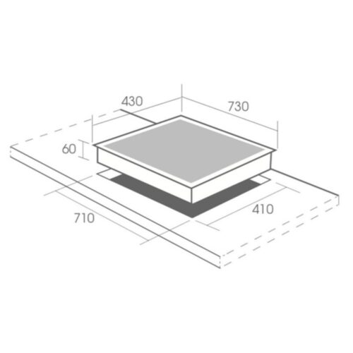 Bếp từ đôi Canzy CZ 9979GRH lắp âm 5 Kích thước lắp đặt bếp từ đôi canzy CZ 9979GRH lắp âm