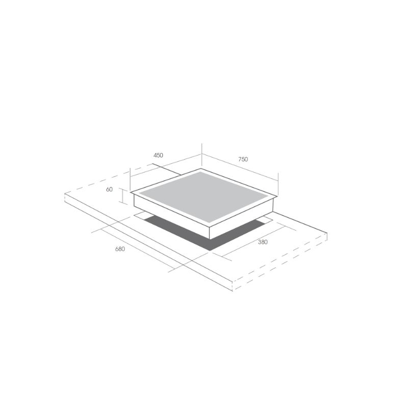 Bếp từ đôi Canzy CZ-ID 078EU lắp âm 4 Kích thước lắp đặt bếp từ đôi Canzy CZ-ID 078EU lắp âm