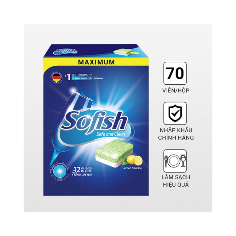 Viên rửa bát Sofish maximum 70 viên 3 Viên rửa bát Sofish maximum 70 viên