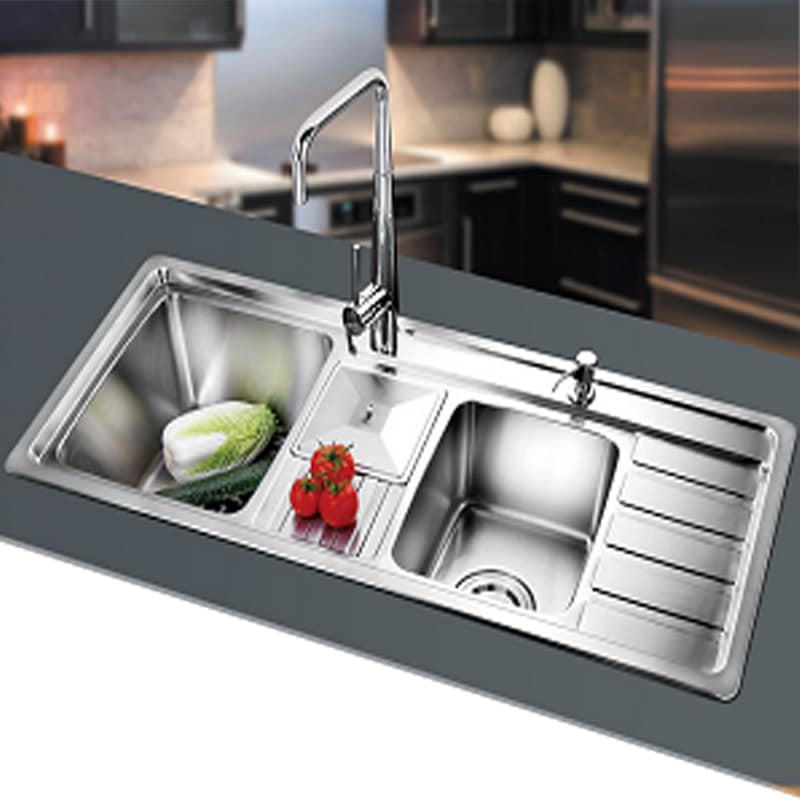 Chậu rửa bát inox 2 hố Gorlde GD 956 4 Hình ảnh chậu rửa bát inox 2 hố Gorlde GD 956