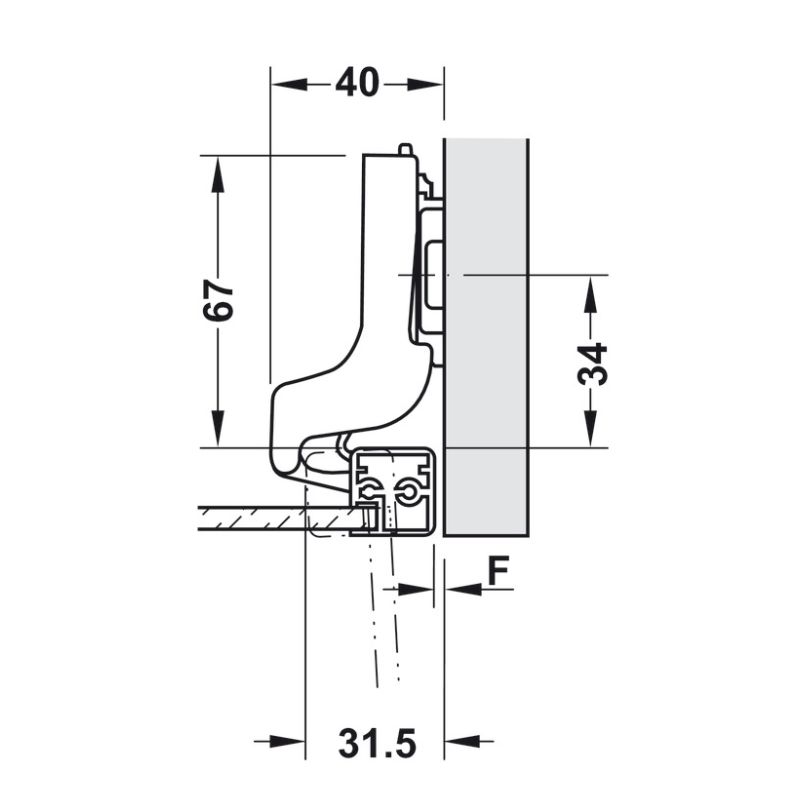 Bản Lề Metalla SM 110º Lọt Lòng Hafele 315.26.712 5 Kích thước bản Lề Metalla SM 110º Lọt Lòng Hafele 315.26.712