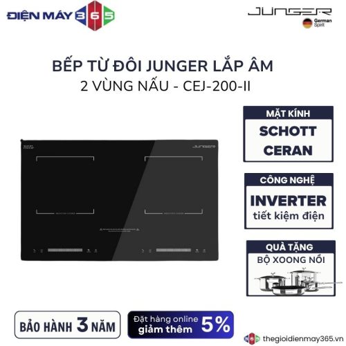 Bếp từ đôi Junger CEJ-200-II lắp âm