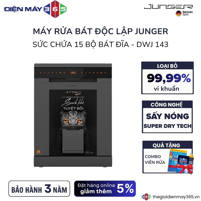 Máy rửa bát độc lập Junger Leopard DWJ-143 3 Máy rửa bát độc lập Junger Leopard DWJ-143