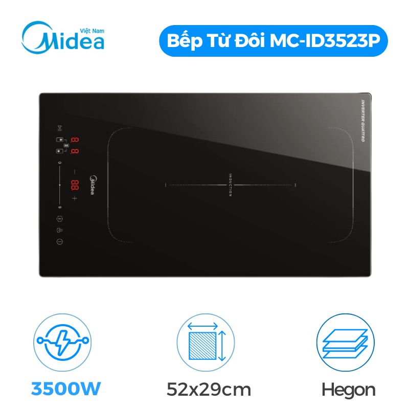 Bếp điện từ đôi Midea MC-ID3523P lắp âm 3 Bếp điện từ đôi Midea MC-ID3523P lắp âm