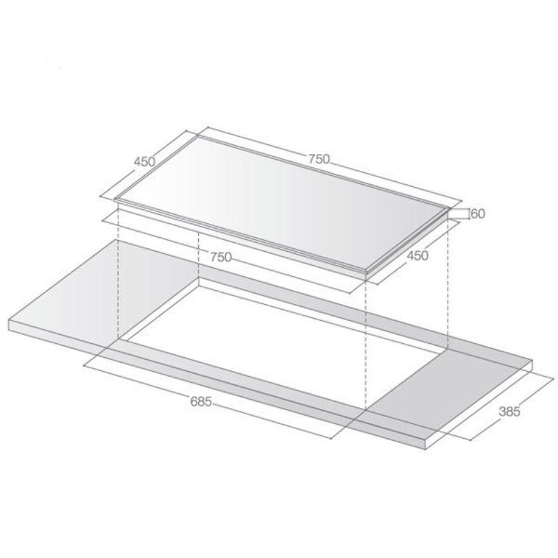 Bếp từ đôi Lorca LCI 809 Pro lắp âm 6 Kích thước bếp từ đôi Lorca LCI 809 Pro lắp âm