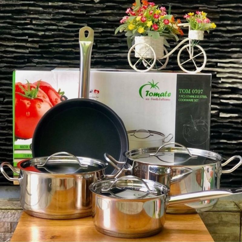 Bộ nồi Inox Tomate TOM 0707 4 Ảnh bộ nồi Inox Tomate TOM 0707