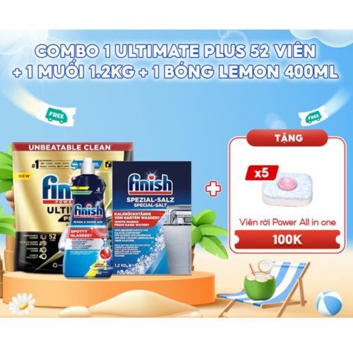 Viên rửa bát Finish Ultimate Plus túi 85 viên 10 Ảnh Finish Ultimate Plus túi 85 viên