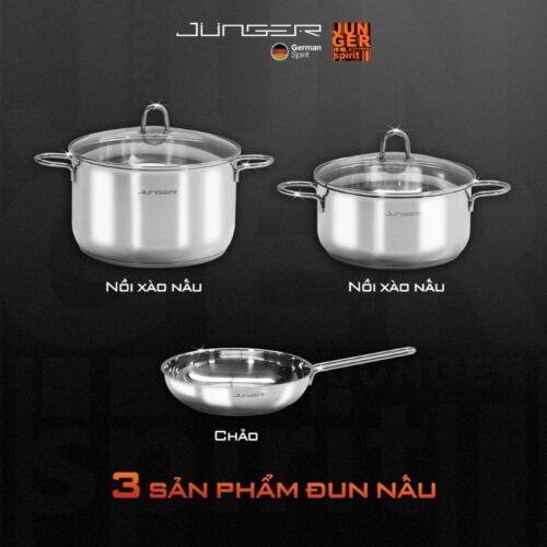 Bộ nồi Inox Junger CWJ-050 cao cấp 5 chi tiết 7 Chi tiết bộ nồi Inox Junger CWJ-050