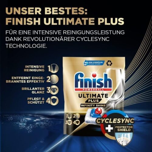Viên rửa bát Finish Ultimate Plus túi 85 viên 11 Chức năng Finish Ultimate Plus túi 85 viên