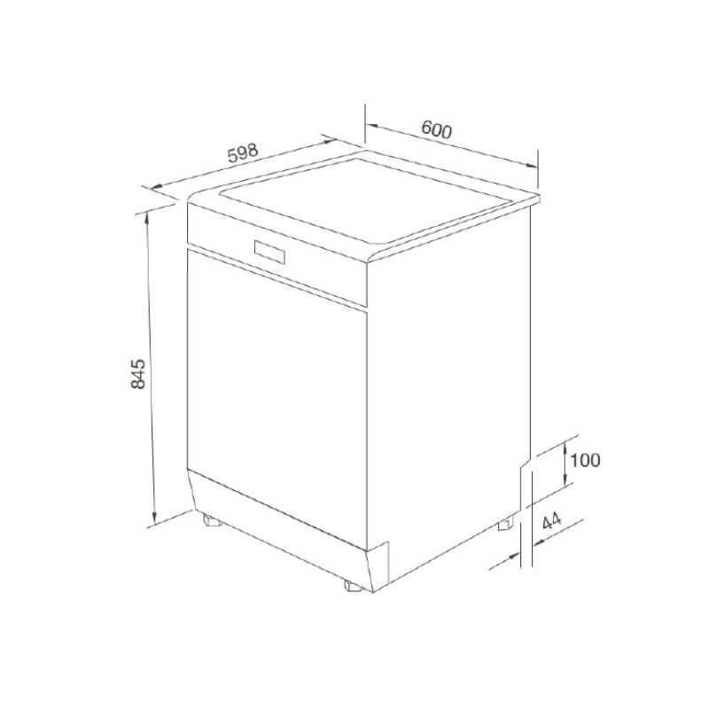Máy rửa bát độc lập Tomate TOM 4304‐W15 5 Kích thước máy rửa bát độc lập Tomate TOM 4304‐W15