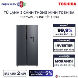 Tủ Lạnh 2 cánh side by side Inverter 596 Lít Toshiba GR-RS775WI-PMV(06)-MG