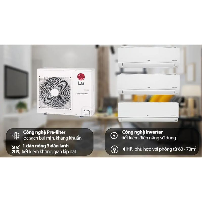 Bộ máy lạnh Multi LG Inverter 3 dàn lạnh 4 HP Z4UQ36GFA0 4 Ảnh bộ máy lạnh Multi LG Inverter 3 dàn lạnh 4 HP Z4UQ36GFA0
