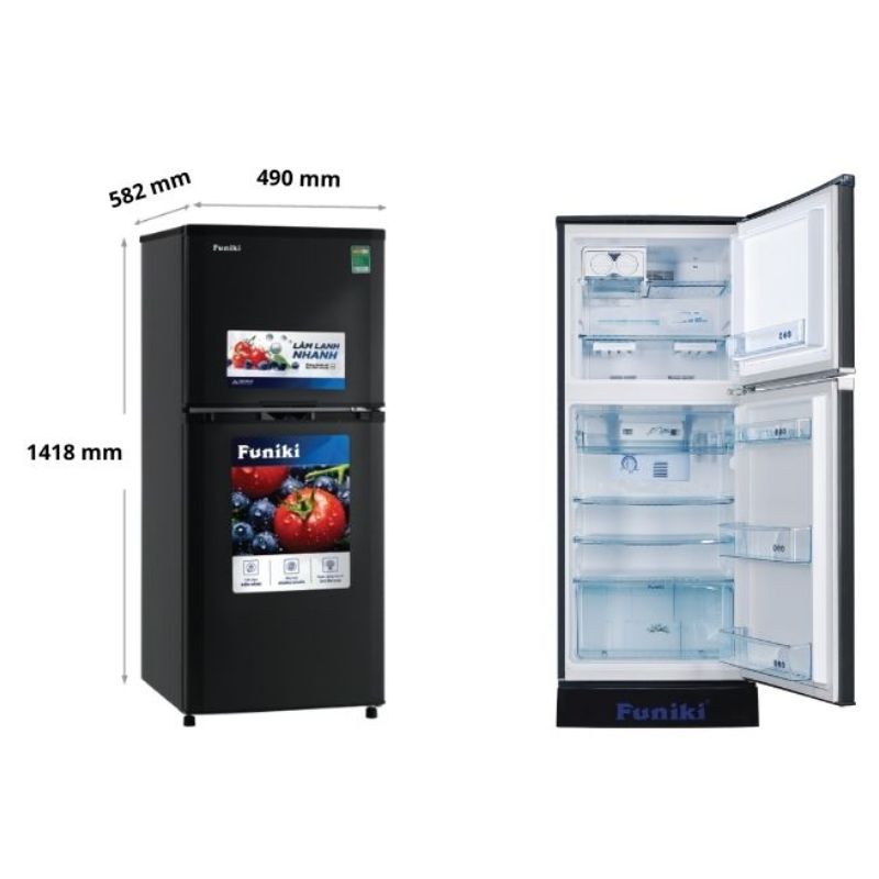 Tủ Lạnh 2 cánh 147 Lít Funiki HR T6147TDG 5 Kích thước tủ Lạnh 2 cánh 147 Lít Funiki HR T6147TDG