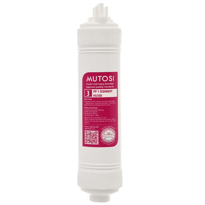 Lõi lọc nước Mutosi PP1 micron 10" Nối Nhanh 3 Lõi lọc nước Mutosi PP1 micron 10" Nối Nhanh