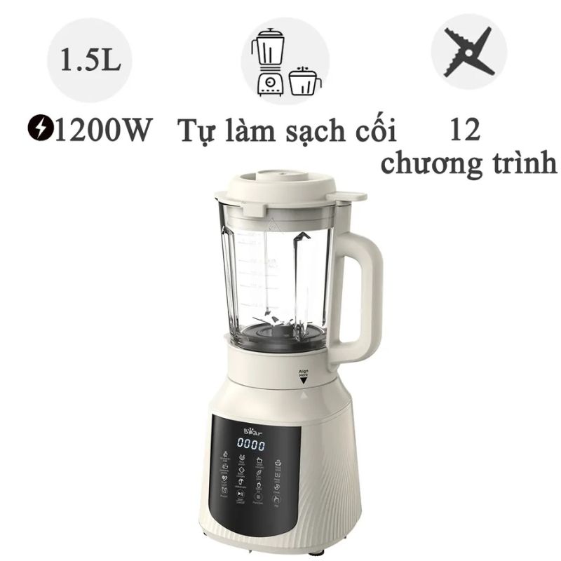 Máy làm sữa hạt đa năng Bear PBJ-C16Q8 1.5 Lít 2 Máy làm sữa hạt đa năng Bear PBJ-C16Q8 1.5 Lít