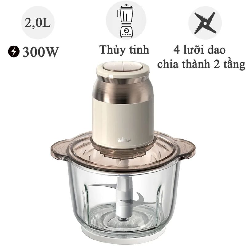 Máy xay thịt Bear QSJ-D03D7 2.0 Lít 3 Máy xay thịt Bear QSJ-D03D7 2.0 Lít