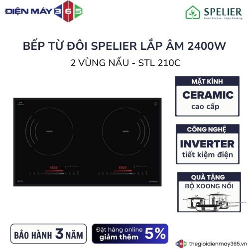 Bếp từ đôi Spelier STL 210C lắp âm