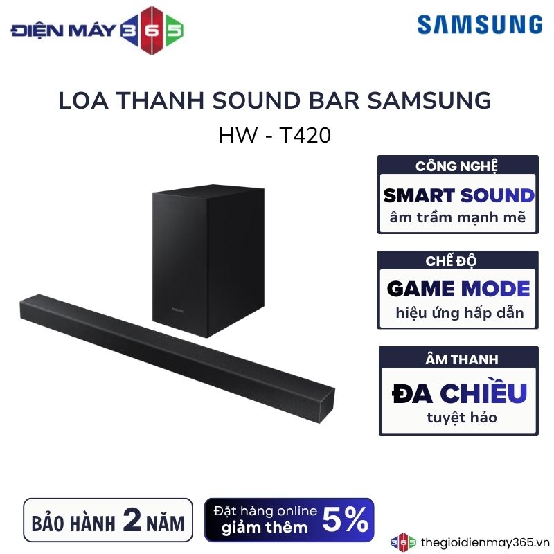 Bộ loa thanh Samsung HW-T420/XV 150W 3 Bộ loa thanh Samsung HW-T420/XV 150W