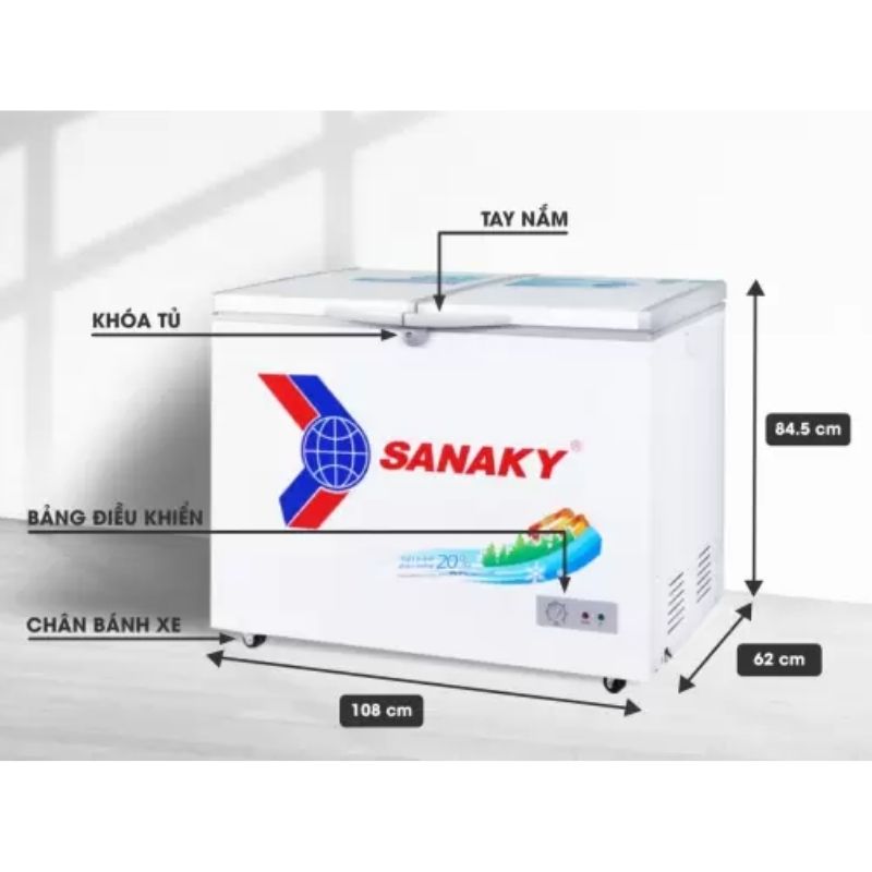 Tủ Đông SANAKY VH2899A1 5 Kích Thước Tủ Đông SANAKY VH2899A1