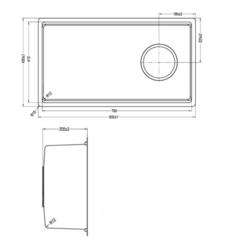 Chậu rửa bát Kluger KY8045FS – S80 15 Ảnh 2D Kluger KY8045FS – S80