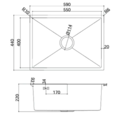 Chậu rửa bát Teka BEX LINEA 55.40 115010020 7 kich thuoc chau rua bat teka bex linea 55 40 115010020