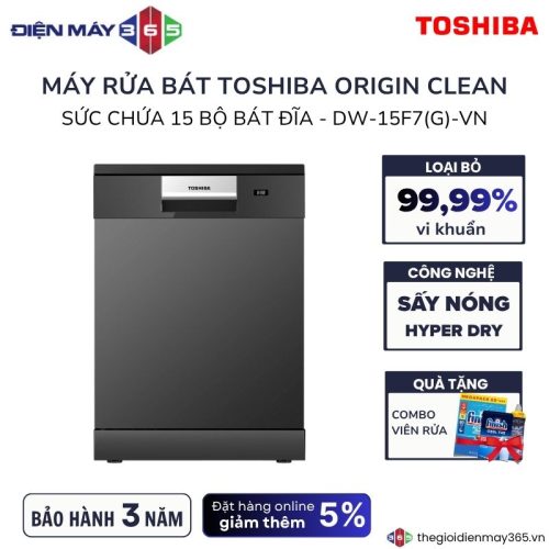 Máy Rửa Chén Toshiba DW-15F7(G)-VN