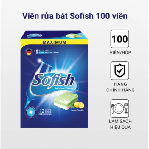 Viên rửa bát Sofish hộp 100 viên 7 Ảnh viên rửa bát sofish hộp 100 viên
