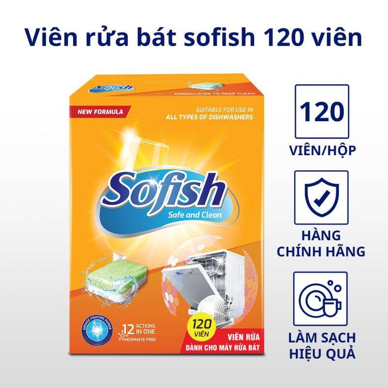 Viên rửa bát Sofish hộp 120 viên 3 Ảnh viên rửa bát Sofish hộp 120 viên