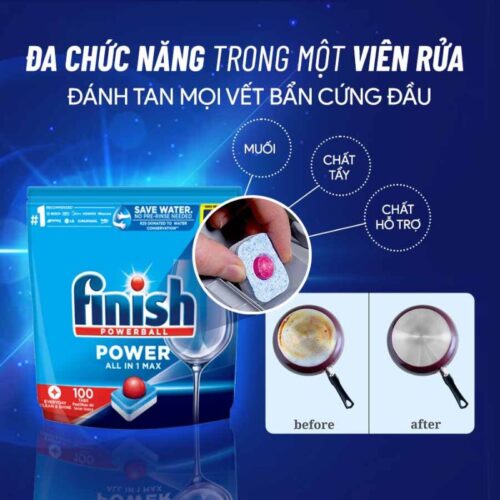 Chức năng viên Finish Power cube nhật túi 100 viên