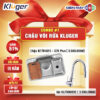COMBO 7: Chậu rửa bát 1 hố Kluger KF7848FS-S78 Plus + Vòi rửa bát Kluger KLF0008SC 1 combo7 CHAU VOI RUA KLUGER