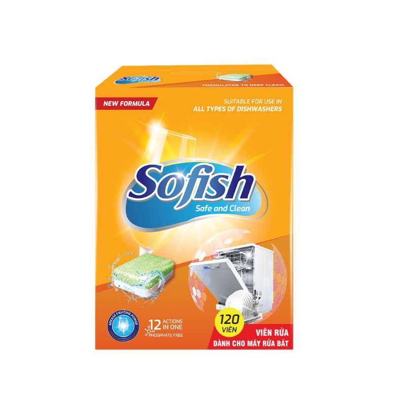 Viên rửa bát Sofish hộp 120 viên 2 Viên rửa bát Sofish hộp 120 viên