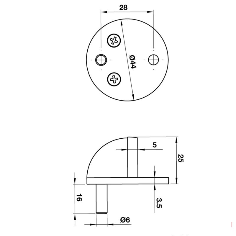 Chặn cửa bán nguyệt gắn sàn Hafele 489.70.231 6 Chặn cửa bán nguyệt gắn sàn Hafele 489.70.231 - Ảnh 4