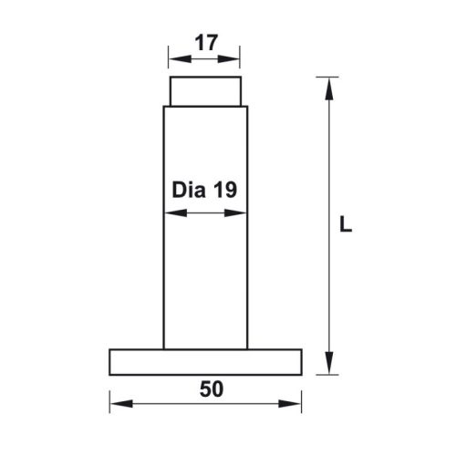Chặn cửa gắn tường 82mm Hafele 937.13.530 9 size chan cua hafele 937.13.530