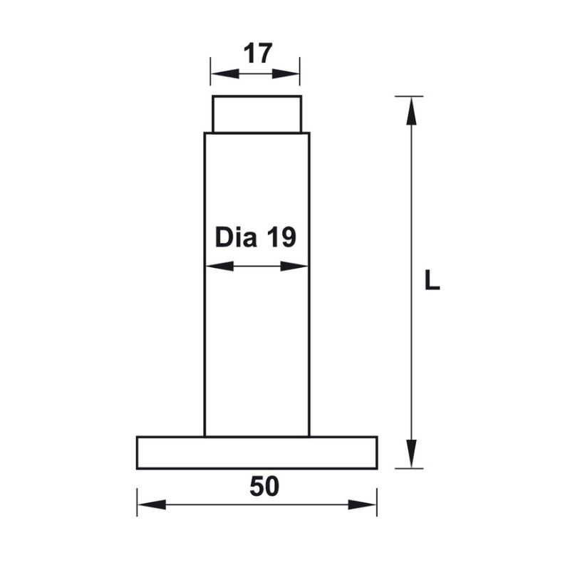 Chặn cửa gắn tường 82mm Hafele 937.13.530 6 Chặn cửa gắn tường 82mm Hafele 937.13.530 - Ảnh 4