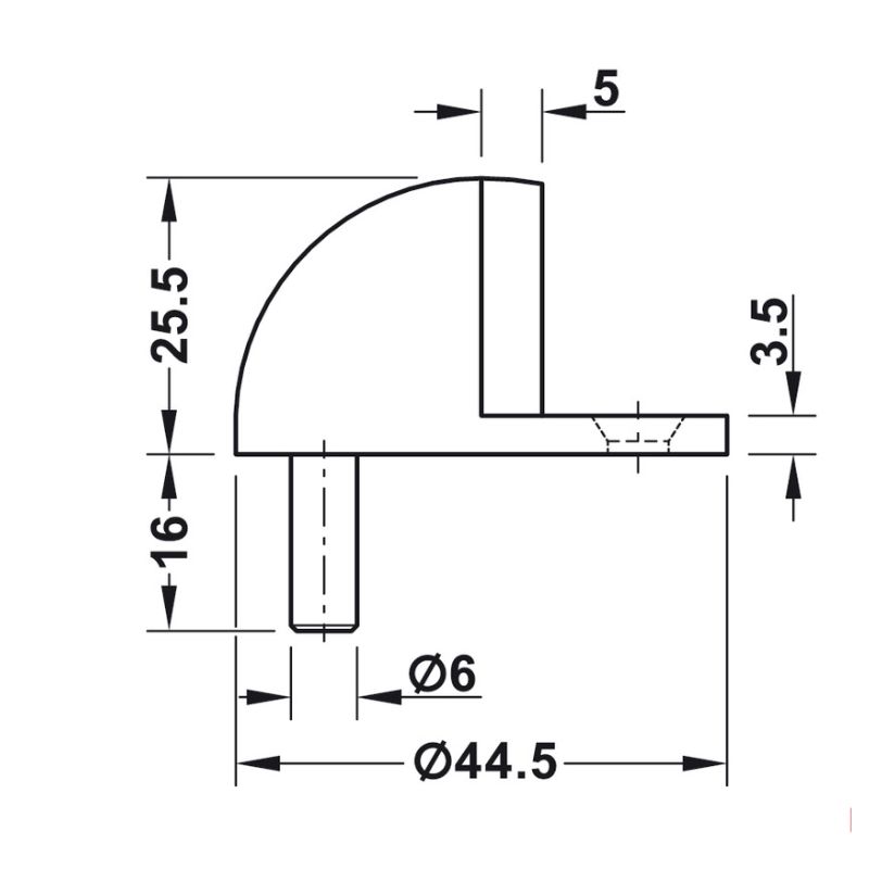 Chặn cửa gắn sàn Hafele 937.55.140 4 Chặn cửa gắn sàn Hafele 937.55.140 - Ảnh 3