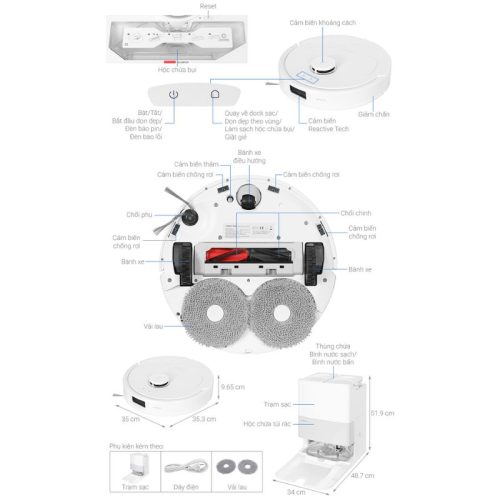 size robot hut bui lau nha roborock q revo 5ae trang