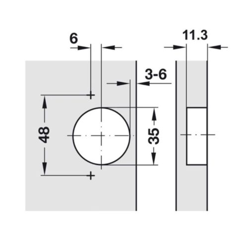 Bản Lề Lọt Lòng Metalla SM Hafele 315.20.752 9 Kích thước Bản Lề Lọt Lòng Metalla SM Hafele 315.20.752