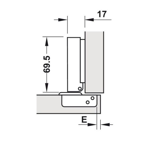 Bản Lề Metalla SM 95° Trùm Ngoài Hafele 308.03.003 8 Kích thước Bản Lề Metalla SM 95° Trùm Ngoài Hafele 308.03.003