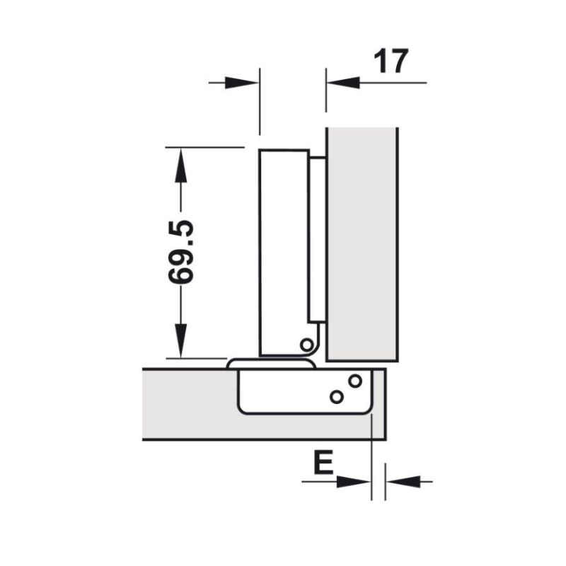 Bản Lề Trùm Ngoài Metalla SM 95º Hafele 315.08.850 5 Kích thước Bản Lề Trùm Ngoài Metalla SM 95º Hafele 315.08.850