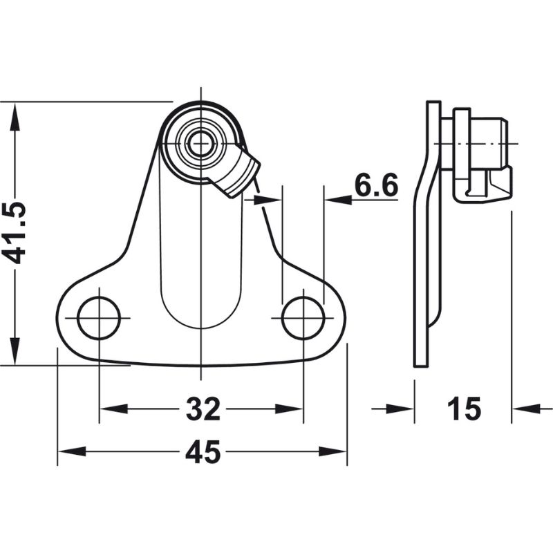 Bas cho phụ kiện tay nâng Hafele 373.66.694 5 Kích thước bas cho phụ kiện tay nâng Hafele 373.66.694